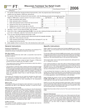 Wisconsin Farmland Tax Relief Credit Schedule