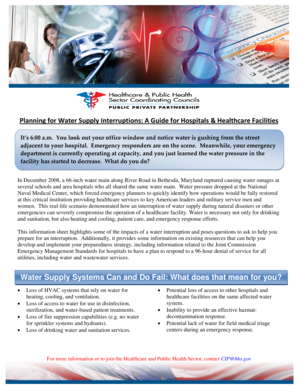 Planning for Water Supply Interruptions Guide