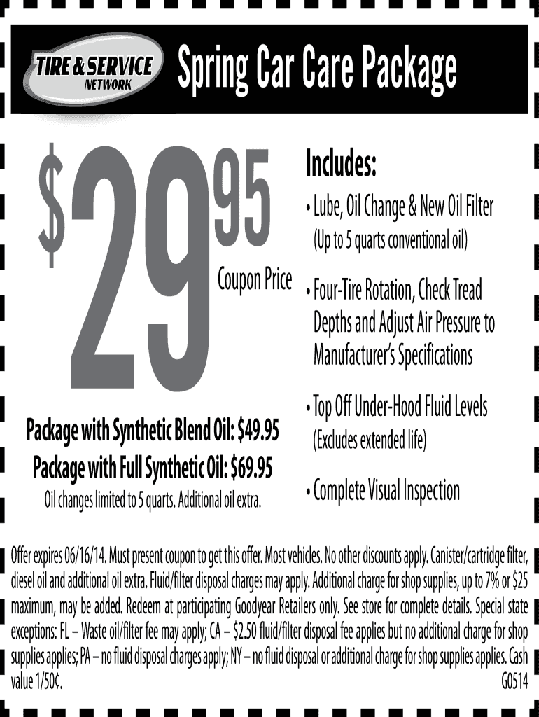 Fillable Online Spring Car Care Package Fax Email Print pdfFiller