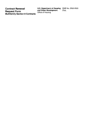 HUD-9624 Section 8 Contract Renewal Form