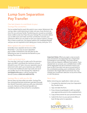Lump Sum Separation Pay Transfer Form