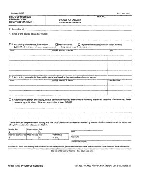 Michigan Probate Court Proof of Service