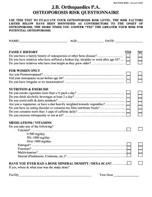 Osteoporosis Risk Questionnaire