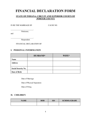 Financial Declaration Form