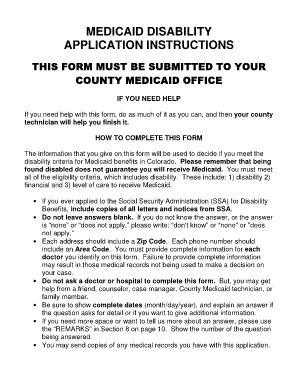 Colorado Medicaid Disability Application