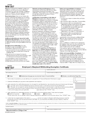 Maryland Withholding Exemption Certificate
