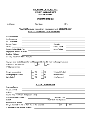 New York Motor Vehicle No-Fault Insurance Assignment of Benefits Form