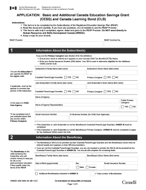 Canada Education Savings Grant Application