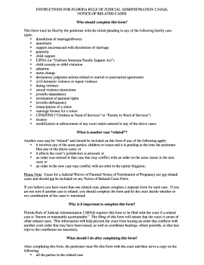 Florida Notice of Related Cases Form