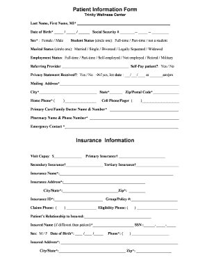 insurance information form template Insurance Information Form - Fill Online, Printable, Fillable