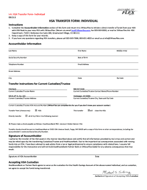 HSA Transfer Form - Individual