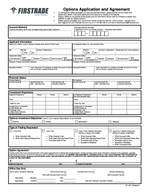 Firstrade Options Application and Agreement