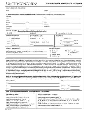 Group Dental Insurance Application