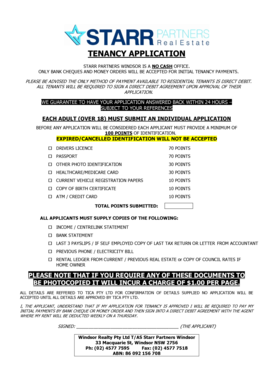 Tenancy Application Form