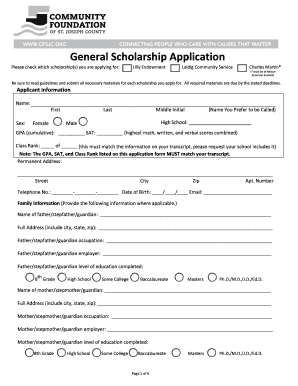 General Scholarship Application Form