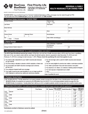 PLAN cHANGe FOrm