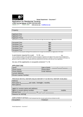 Application for Residential Tenancy