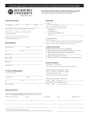 Graduate Application for Admission