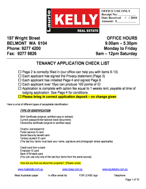 Residential Tenancy Application Form