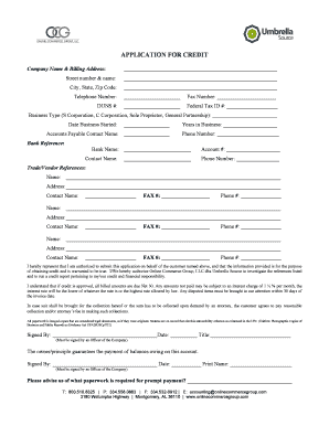 Application for Credit