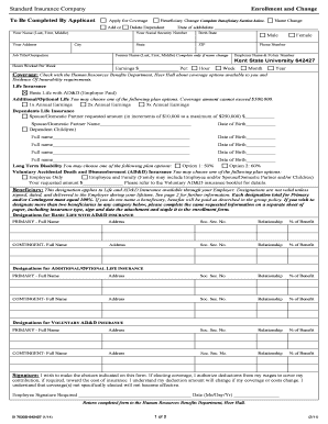 Standard Insurance Enrollment and Change Form