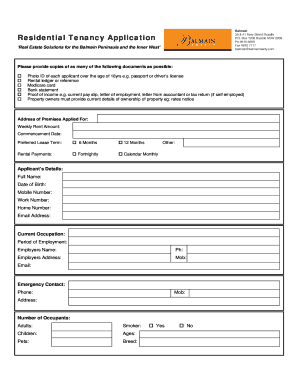 Residential Tenancy Application