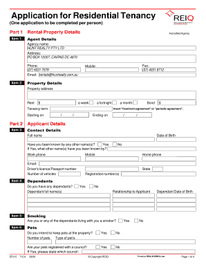 Residential Tenancy Application Form