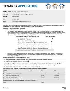 Queensland Tenancy Application Form