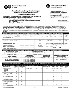 Texas Evidence of Insurability Application