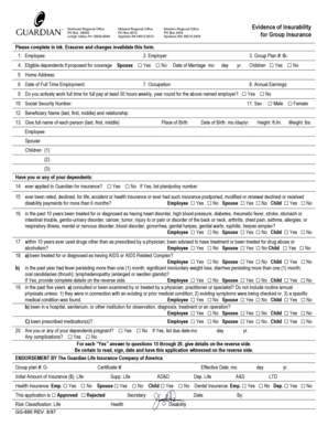 Evidence of Insurability Form