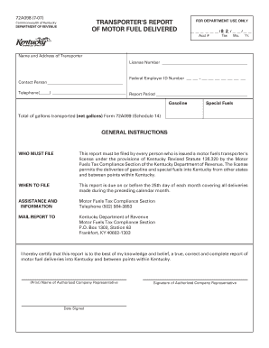 Kentucky Transporter's Report