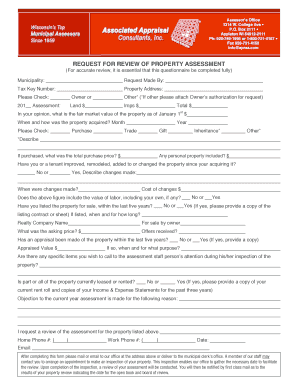 Request for Review of Property Assessment