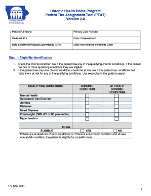 Chronic Health Home Program Patient Tier Assignment Tool