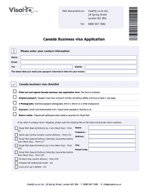 Canada Business Visa Application