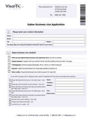 Gabon Business Visa Application