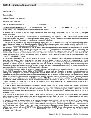 NACHI Home Inspection Agreement