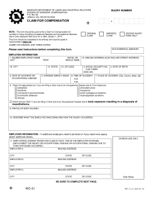 Missouri Workers' Compensation Claim Form