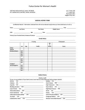 Medical History Form