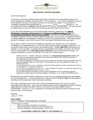 Georgia High School Athletic Participation Form