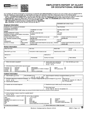 Employer’s Report of Injury or Occupational Disease