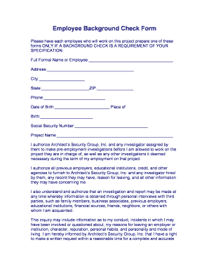 Employee Background Check Form