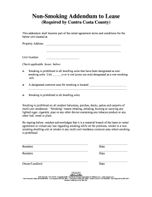 Non-Smoking Addendum to Lease