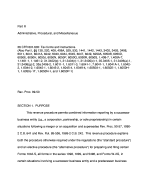 IRS Revenue Procedure 99-50