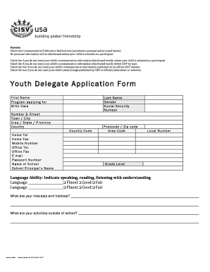 Youth Delegate Application Form - CISV USA - pitt cisvusa