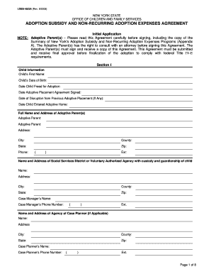 New York Adoption Subsidy Agreement