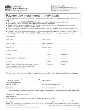 Payment by Instalments Application