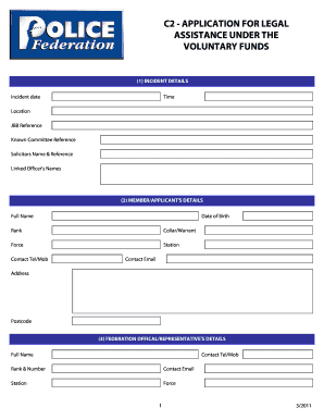 UK Police Federation Legal Assistance Application