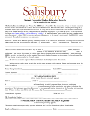 Student Consent to Disclose Education Records