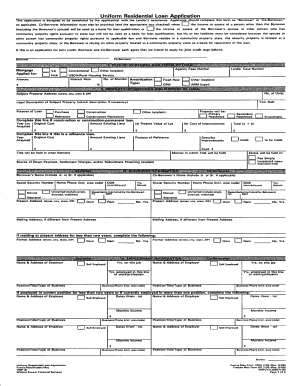 Uniform Residential Loan Application