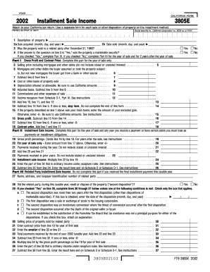 California Installment Sale Income Form 3805E